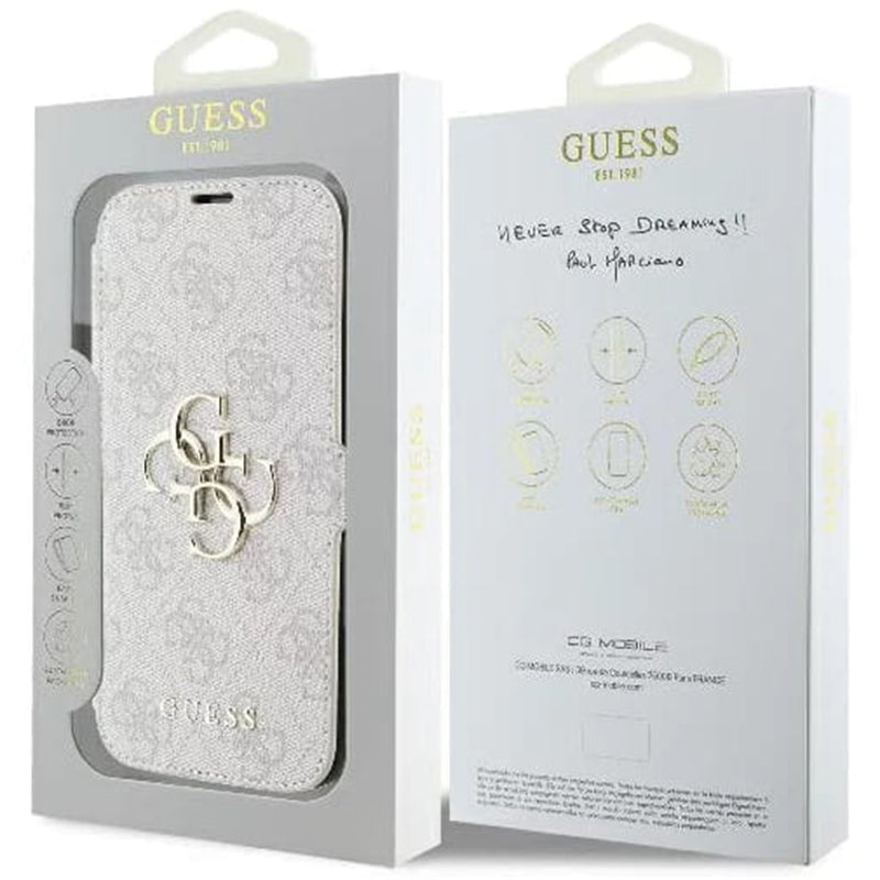 Калъф за Apple iPhone 16 Plus, Guess, 4G Book, Розов