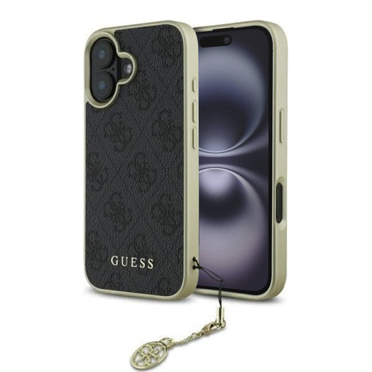 Калъф за Apple iPhone 16 Plus, Guess, 4G Charm, Черен