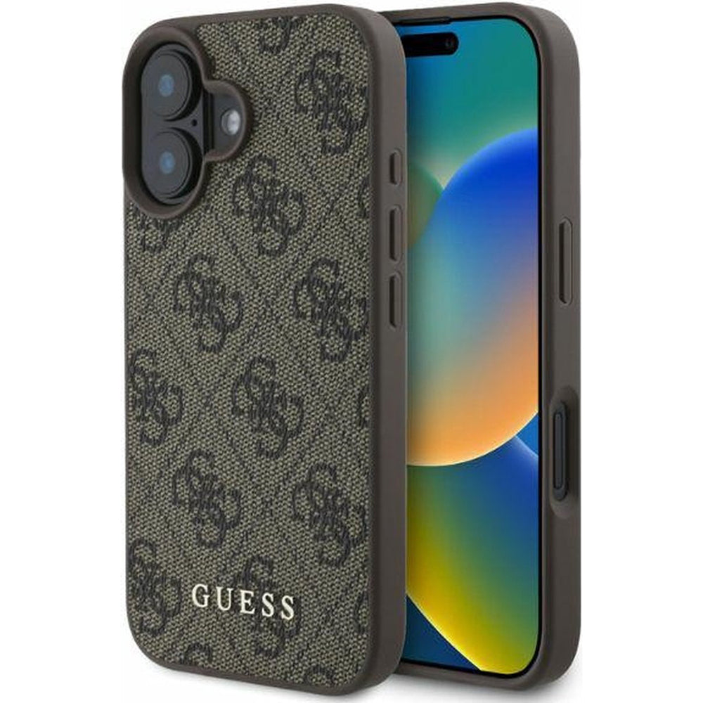 Калъф за Apple iPhone 16 Plus, Guess, 4G Classic, Кафяв