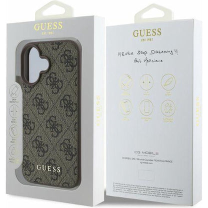 Калъф за Apple iPhone 16 Plus, Guess, 4G Classic, Черен