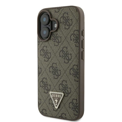 Калъф за Apple iPhone 16 Plus, Guess, 4G Triangle Strass, Кафяв