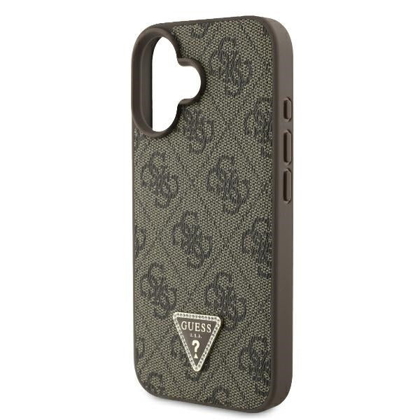 Калъф за Apple iPhone 16 Plus, Guess, 4G Triangle Strass, Кафяв