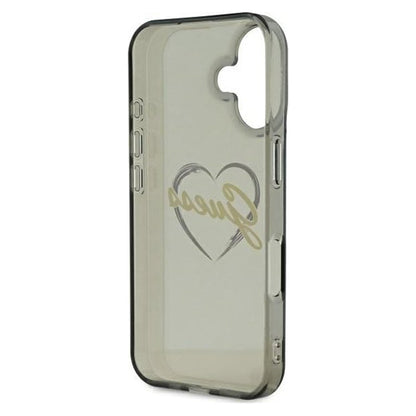 Калъф за Apple iPhone 16 Plus, Guess, IML Heart, Черен