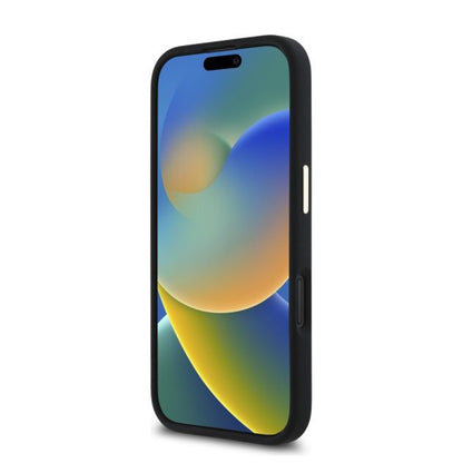 Калъф за Apple iPhone 16 Plus, Guess, Script Metal Logo & Frame, Черен