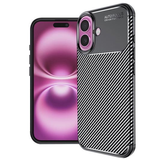 Калъф за Apple iPhone 16 Plus, Techsuit, CarbonFiber, Черен
