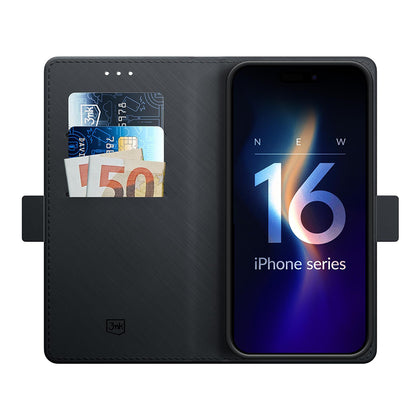 Калъф за Apple iPhone 16 Pro, 3MK, Wallet, Черен