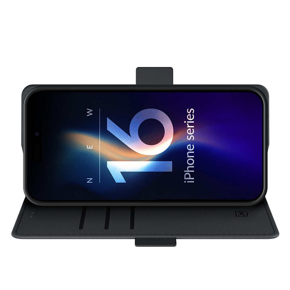 Калъф за Apple iPhone 16 Pro, 3MK, Wallet, Черен
