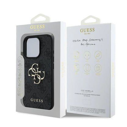 Калъф за Apple iPhone 16 Pro, Guess, 4G Big Logo, Черен