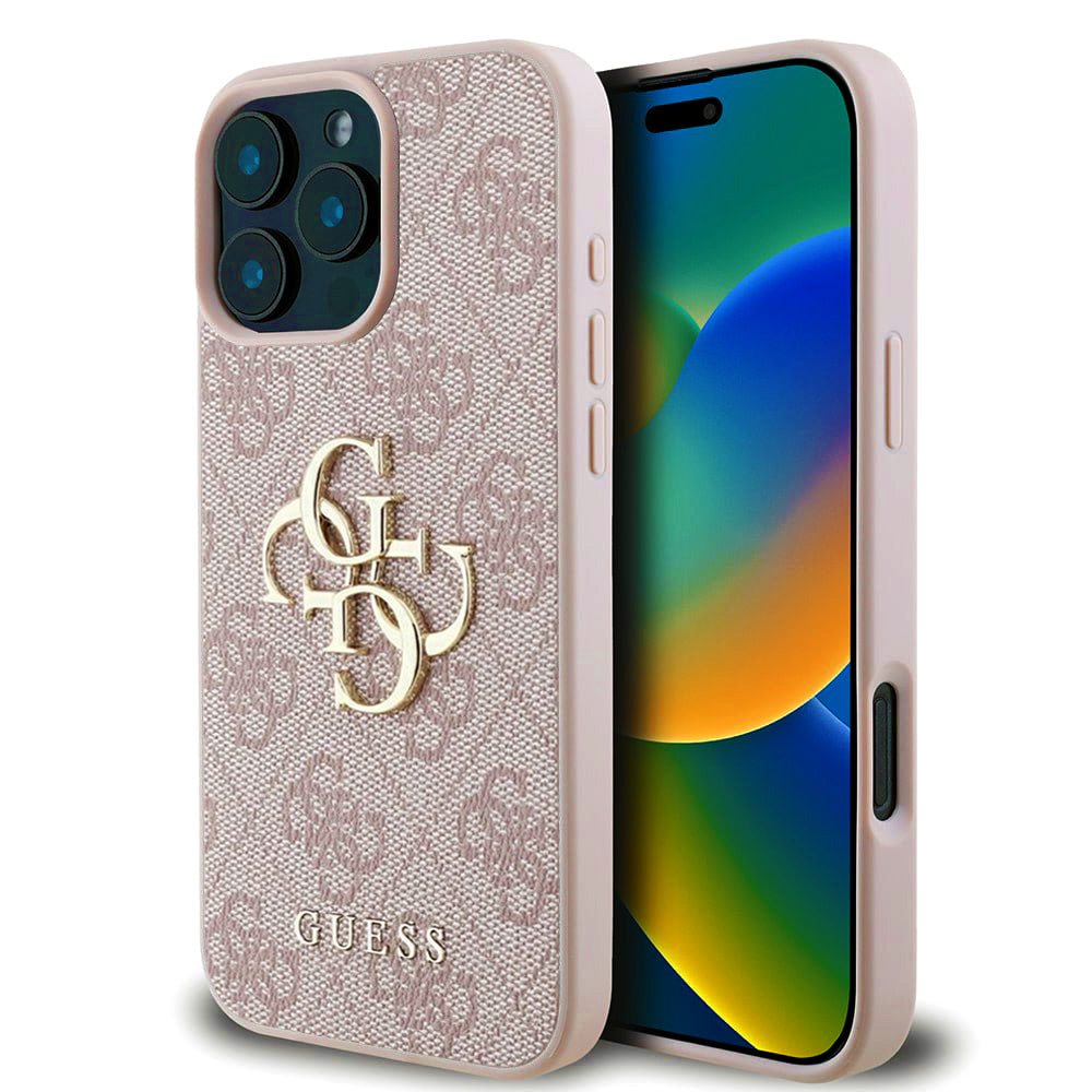 Калъф за Apple iPhone 16 Pro, Guess, 4G Big Logo, Розов