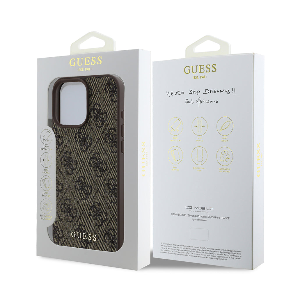 Калъф за Apple iPhone 16 Pro, Guess, 4G Classic, Черен