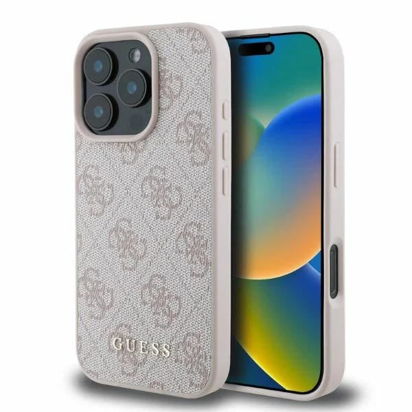 Калъф за Apple iPhone 16 Pro, Guess, 4G Classic, Розов
