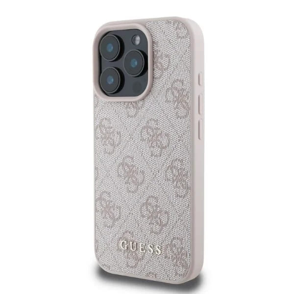 Калъф за Apple iPhone 16 Pro, Guess, 4G Classic, Розов
