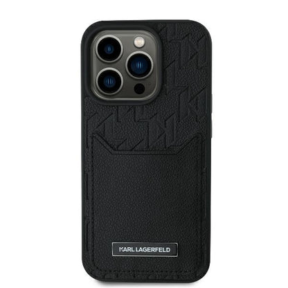 Калъф за Apple iPhone 16 Pro, Karl Lagerfeld, Cardslots Monogram, Черен