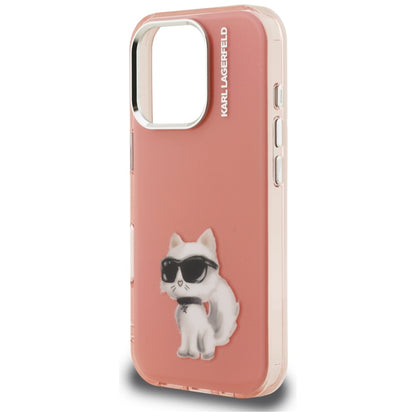 Калъф за Apple iPhone 16 Pro, Karl Lagerfeld, IML Aquarelle Logo Choupette, Розов