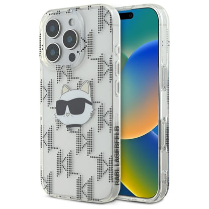 Калъф за Apple iPhone 16 Pro, Karl Lagerfeld, IML Luxury Electroplated Choupette's Head, Прозрачен