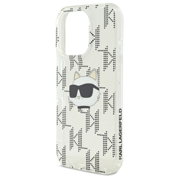 Калъф за Apple iPhone 16 Pro, Karl Lagerfeld, IML Luxury Electroplated Choupette's Head, Прозрачен