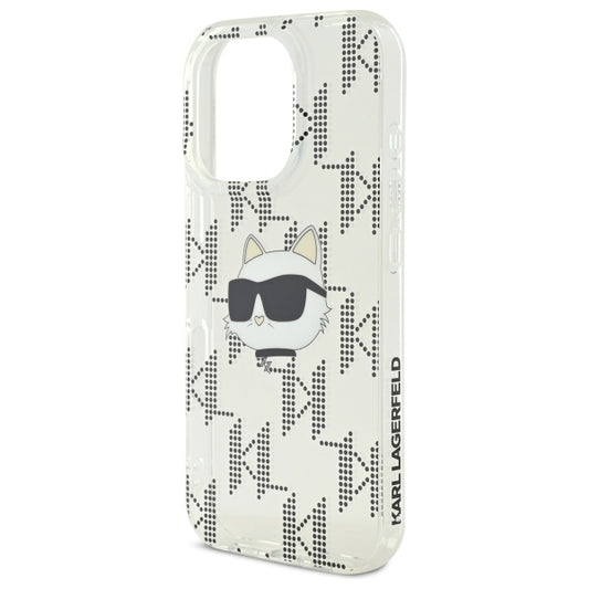 Калъф за Apple iPhone 16 Pro, Karl Lagerfeld, IML Luxury Electroplated Choupette's Head, Прозрачен
