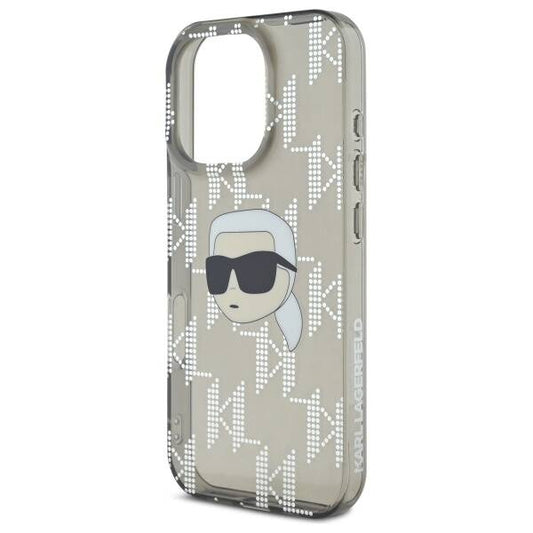Калъф за Apple iPhone 16 Pro, Karl Lagerfeld, IML Luxury Electroplated Karl's Head, Черен