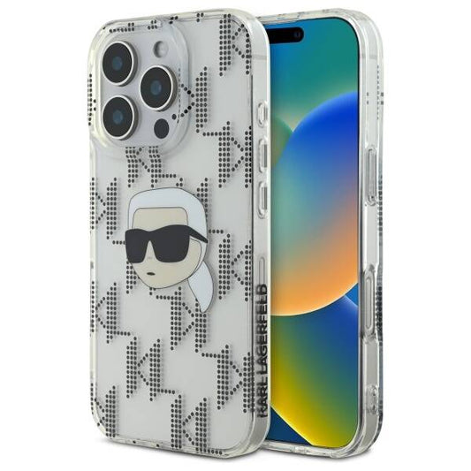 Калъф за Apple iPhone 16 Pro, Karl Lagerfeld, IML Luxury Electroplated Karl's Head, Прозрачен