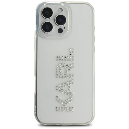 Калъф за Apple iPhone 16 Pro, Karl Lagerfeld, IML Rhinestones Transparent Logo, Прозрачен
