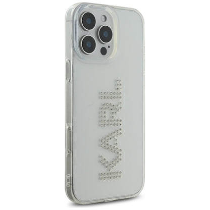 Калъф за Apple iPhone 16 Pro, Karl Lagerfeld, IML Rhinestones Transparent Logo, Прозрачен