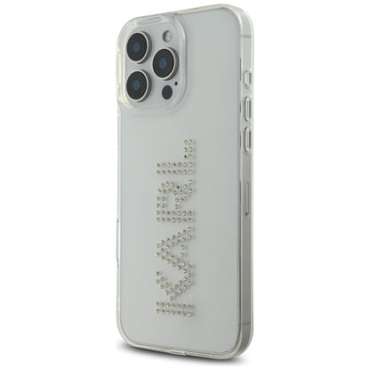 Калъф за Apple iPhone 16 Pro, Karl Lagerfeld, IML Rhinestones Transparent Logo, Прозрачен