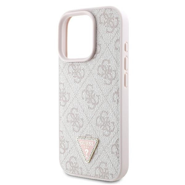 Калъф за Apple iPhone 16 Pro Max, Guess, Crossbody 4G Triangle Strass, Розов