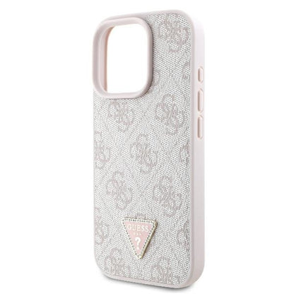 Калъф за Apple iPhone 16 Pro Max, Guess, Crossbody 4G Triangle Strass, Розов
