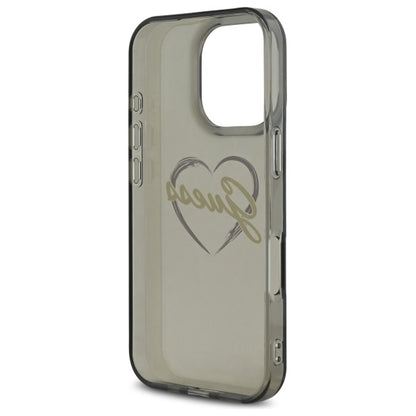 Калъф за Apple iPhone 16 Pro Max, Guess, IML Heart, Черен
