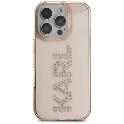 Калъф за Apple iPhone 16 Pro Max, Karl Lagerfeld, IML Rhinestones Pink Logo, Розов