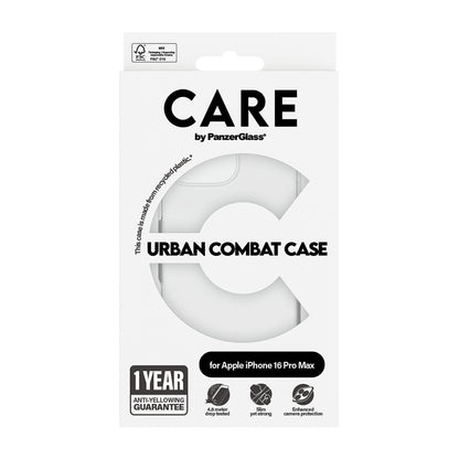 Калъф за Apple iPhone 16 Pro Max, PanzerGlass, Care Urban Combat, Прозрачен