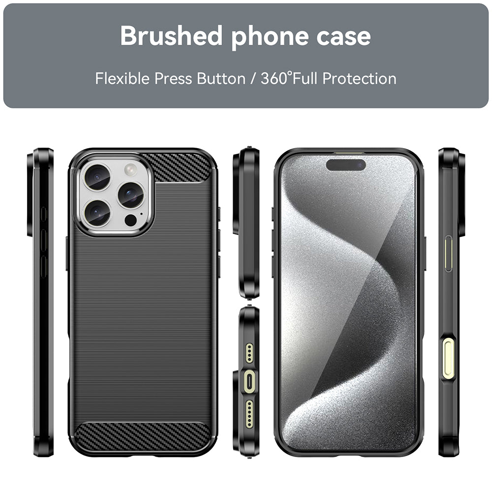 Калъф за Apple iPhone 16 Pro, Techsuit, Карбон, Черен