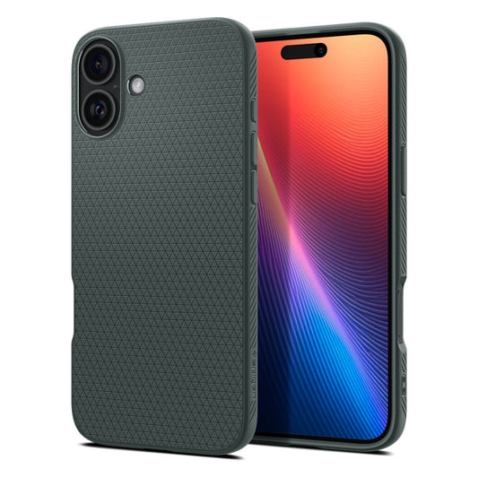 Калъф за Apple iPhone 16, Spigen, Liquid Air, Зелен