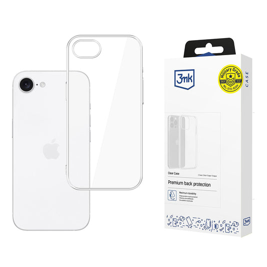 Калъф за Apple iPhone 17e / 16e, 3MK, прозрачен, прозрачен