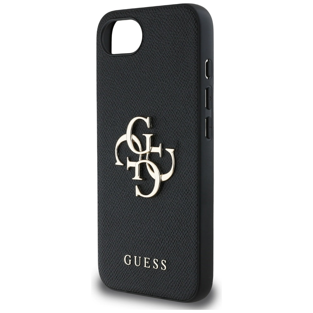 Калъф за Apple iPhone 16e, Guess, 4G Grained Big and Classic Logo, Черен