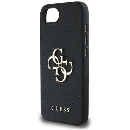 Калъф за Apple iPhone 16e, Guess, 4G Grained Big and Classic Logo, Черен