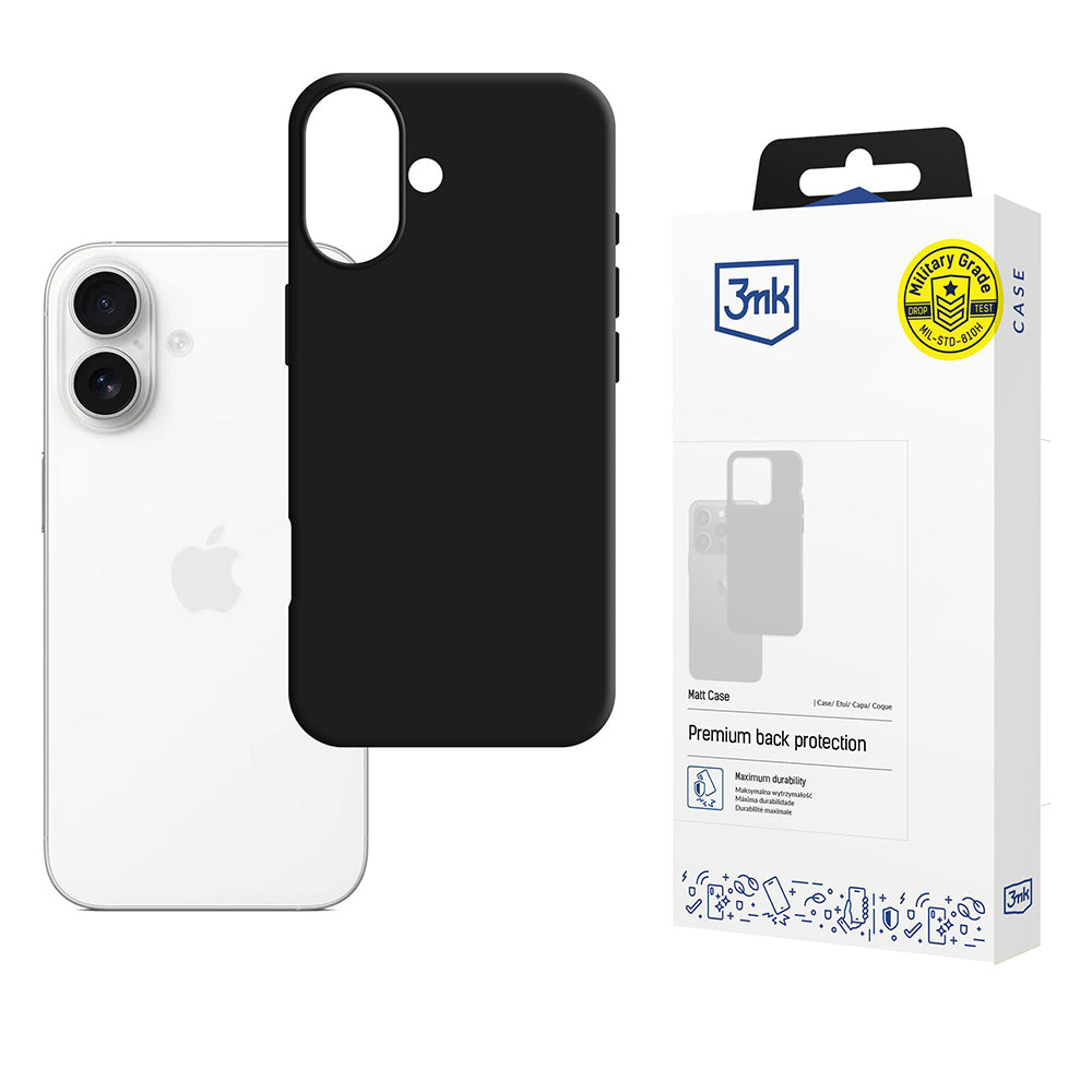 Калъф за Apple iPhone 17, 3MK, Мат, Черен