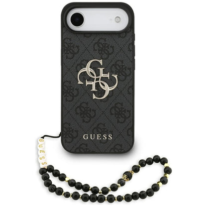 Калъф за Apple iPhone 17 Air, Guess, 4G Classic Logo with Strap, Черен