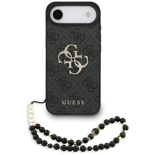 Калъф за Apple iPhone 17 Air, Guess, 4G Classic Logo with Strap, Черен