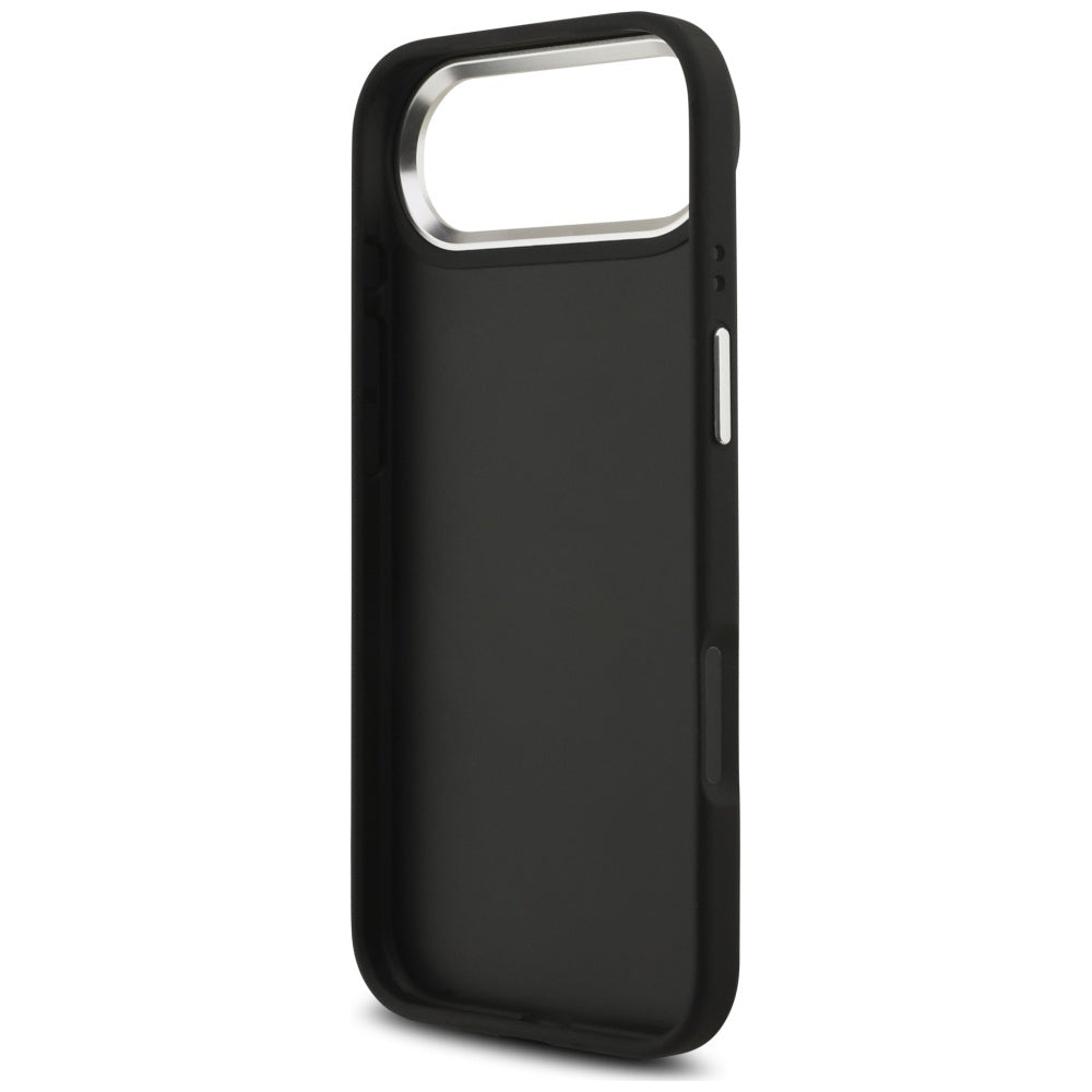 Калъф за Apple iPhone 17 Air, Guess, 4G Grained Big and Classic Logo, Черно Сребрист