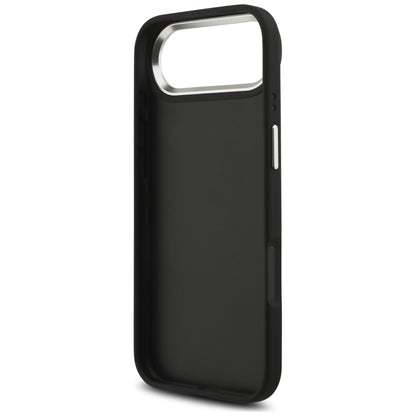 Калъф за Apple iPhone 17 Air, Guess, 4G Grained Big and Classic Logo, Черно Сребрист