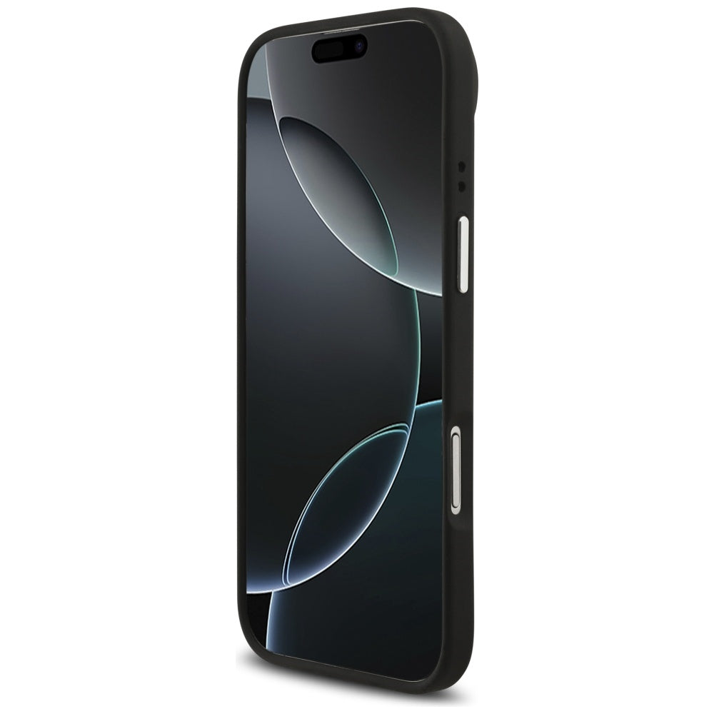 Калъф за Apple iPhone 17 Air, Guess, 4G Grained Big and Classic Logo, Черно Сребрист