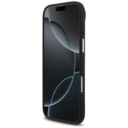 Калъф за Apple iPhone 17 Air, Guess, 4G Grained Big and Classic Logo, Черно Сребрист
