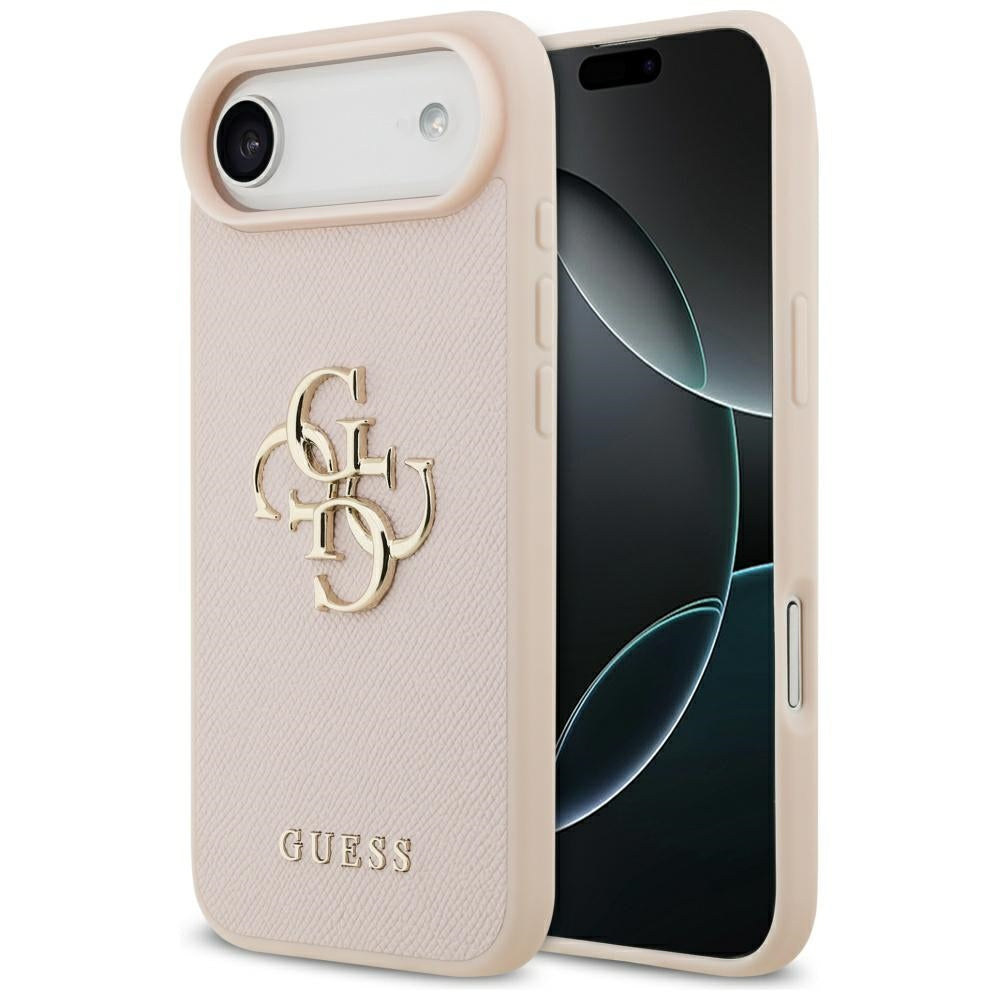 Калъф за Apple iPhone 17 Air, Guess, 4G Grained Big and Classic Logo, Розов