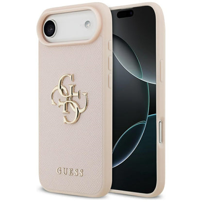 Калъф за Apple iPhone 17 Air, Guess, 4G Grained Big and Classic Logo, Розов