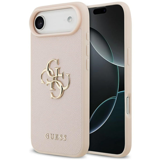 Калъф за Apple iPhone 17 Air, Guess, 4G Grained Big and Classic Logo, Розов