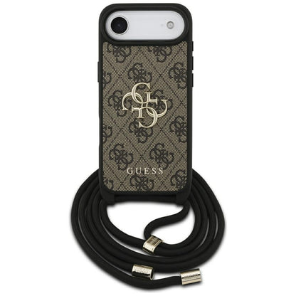 Калъф за Apple iPhone 17 Air, Guess, Crossbody Cord 4G Big Log, Кафяв