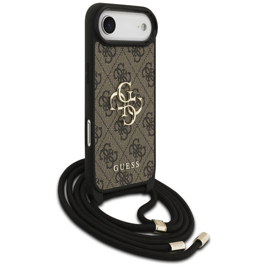 Калъф за Apple iPhone 17 Air, Guess, Crossbody Cord 4G Big Log, Кафяв
