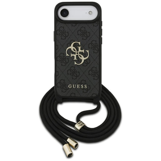 Калъф за Apple iPhone 17 Air, Guess, Crossbody Cord 4G Big Log, Черен
