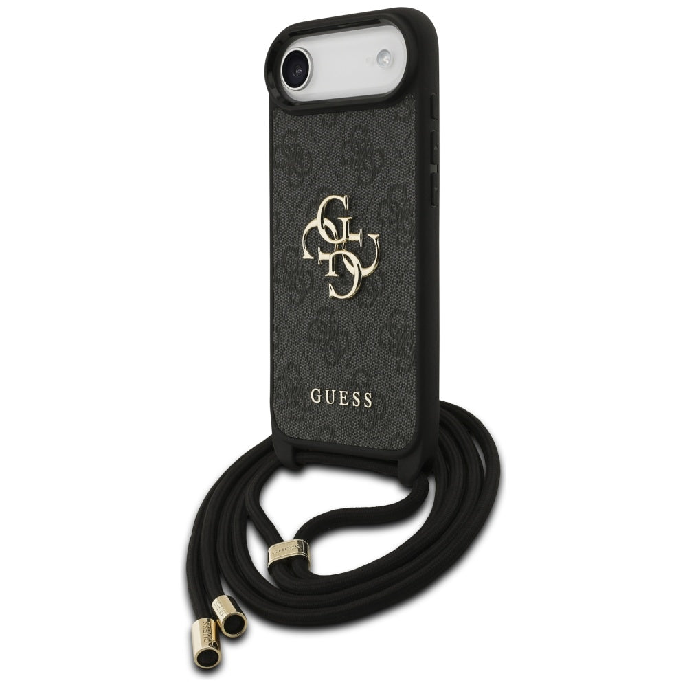 Калъф за Apple iPhone 17 Air, Guess, Crossbody Cord 4G Big Log, Черен